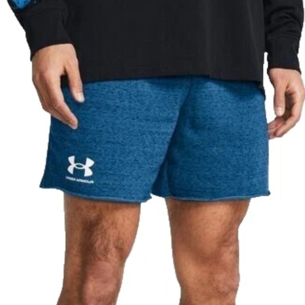 Under Armour Rival 6 In Heathered Blue Shorts